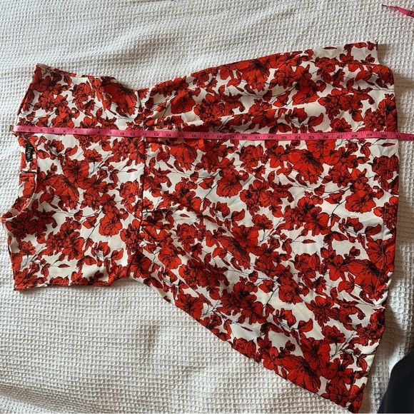 Audrey 3+1 Women’s babydoll dress size small red and white floral spring - Picture 4 of 6